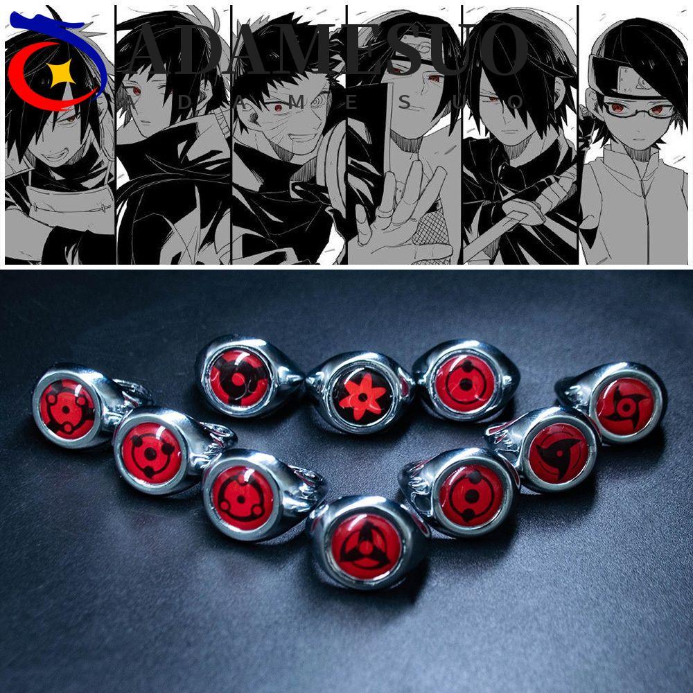 ADAMESUO อะนิเมะแหวนแฟชั่นญี่ปุ่น สำหรับ cosplay Naruto Uchiha Ninja Itachi