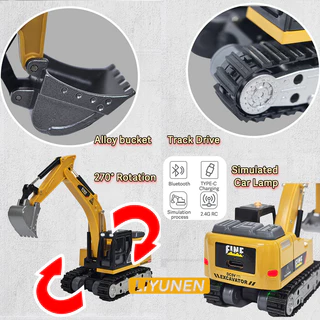 1: 64 Mini RC Excavator รถยกเดสก์ท็อปรีโมทคอนโทรลรถบรรทุกกระเป๋ารถ Rc Decompression ของเล่น 1/64 รถขุดขนาดเล็กวิศวกรรมยานพาหนะเด็กของขวัญ