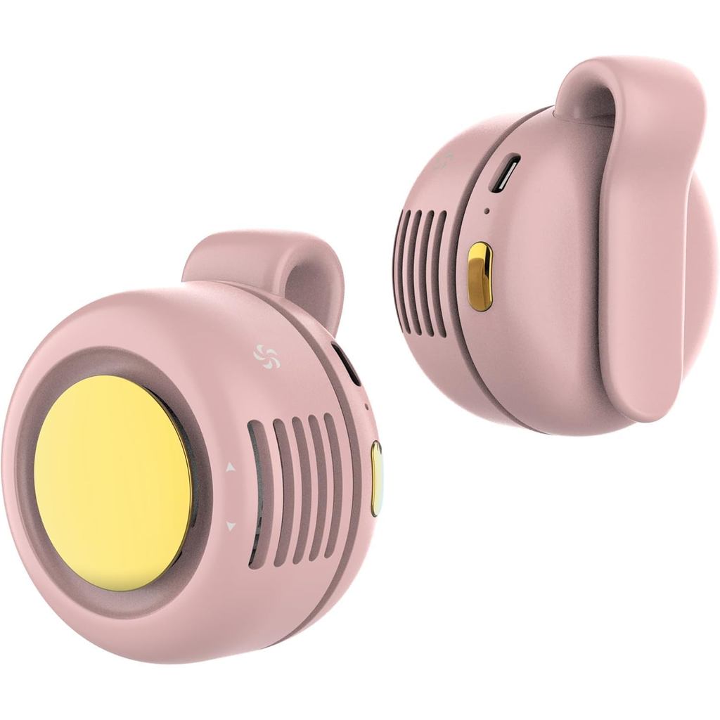 TFQXA1Z Portable Silent Clip On Bladeless Fan, พัดลมสวมใส่แบบชาร์จไฟได้ - แฮนด์ฟรีเอวและคอระบายความร