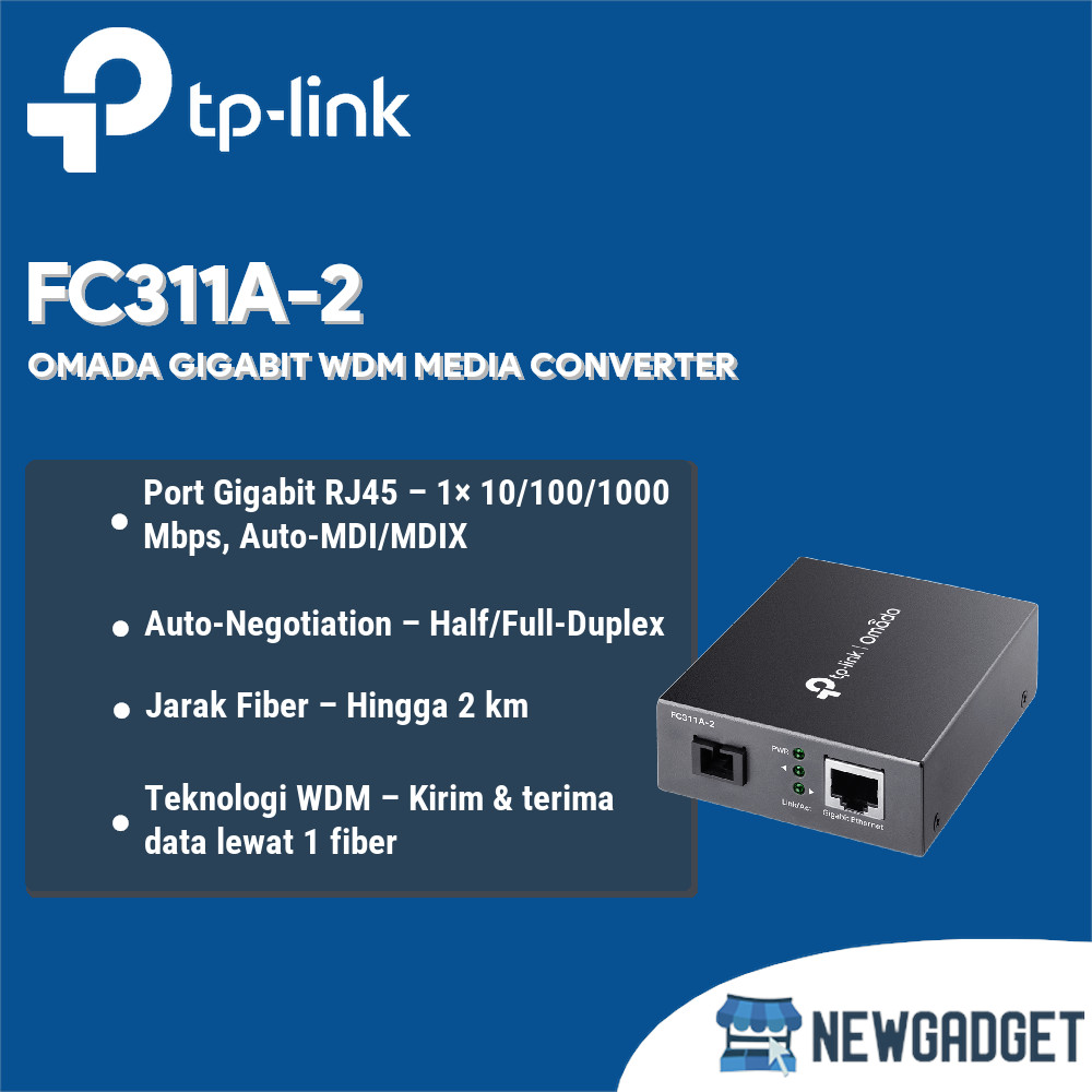 TP-LINK FC311A-2 OMADA GIGABIT WDM MEDIA CONVERTER