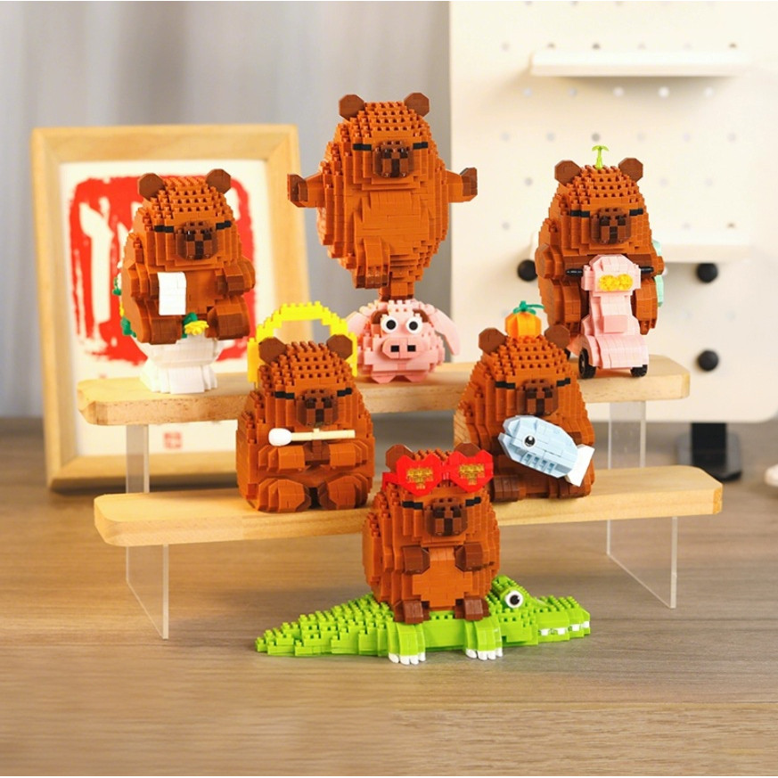 บล็อกตัวต่อ คาปิบาร่า เลโก้ Capybara ตัวต่อ บล็อกตัวต่อเลโก้ บล็อกอาคาร 3D ของเล่นเด็ก บล็อกตัวต่อจิ๋ว - รูปที่ 2