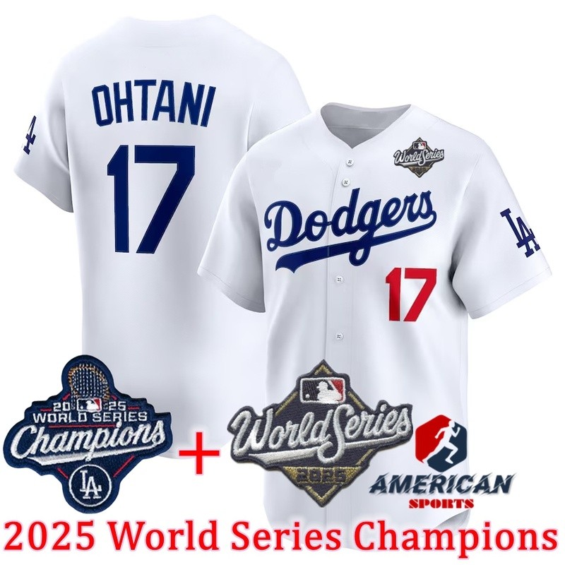 Mens 2025 World Series Champions Jersey Los Angeles Dodgers Shohei Ohtani White Baseball Jersey