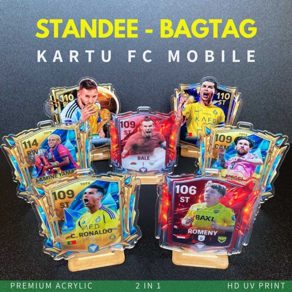 Standee LUGGAGE TAG 2 in 1 FOOTBALL PLAYER และ CUSTOM อะคริลิค HD UV PRINT | ขาตั้งอะคริลิค | กระเป๋