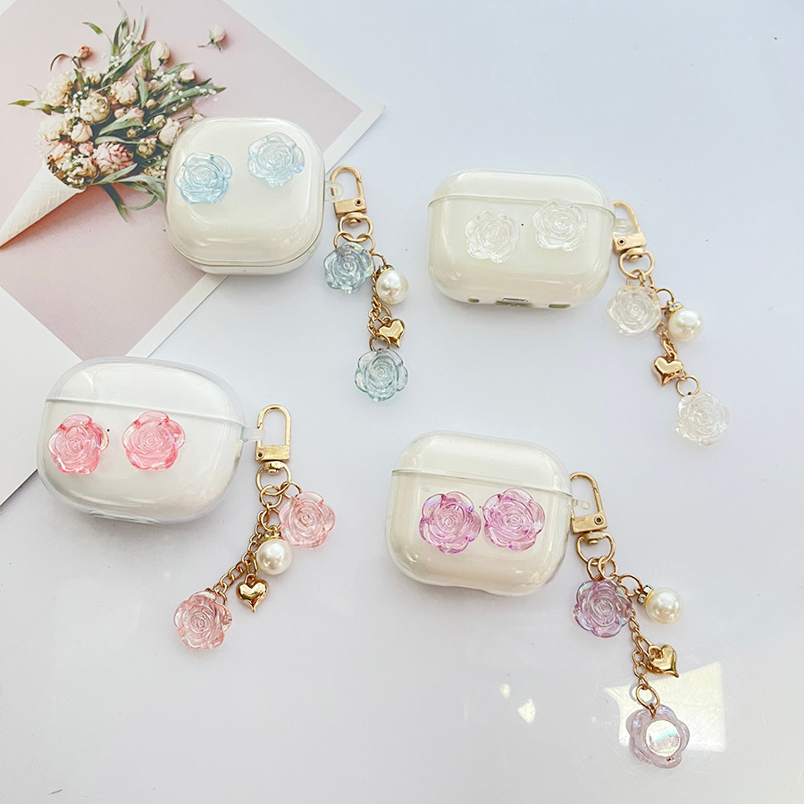 เคสหูฟังดอกไม้สําหรับ Beats Fit Pro Case สําหรับ Powerbeats Pro2 ซิลิโคนอ่อนนุ่มน่ารักสําหรับ Beats 