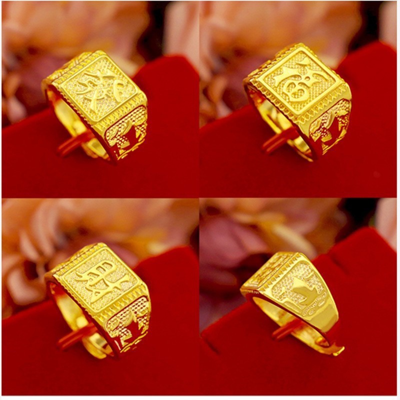 2025 Vietnam Sand Gold-Plated Mens Fashion Opening Fortune Ring Stall 11.6
