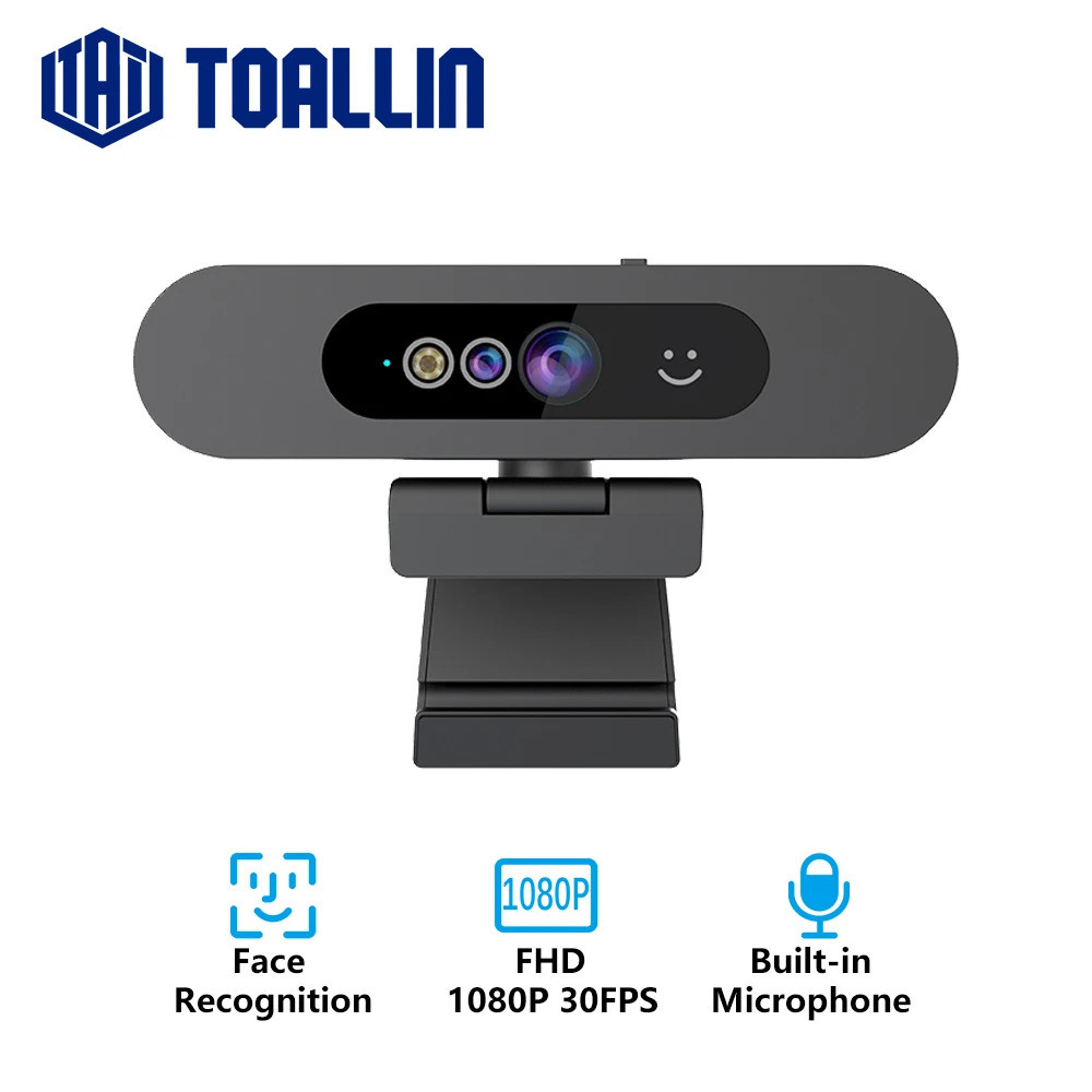 Webcam Windows Hello Facial Recognition กล้องพีซี Login พร้อมไมโครโฟน กล้องเว็บสตรีมมิ่งสําหรับ Tiktok/youtube