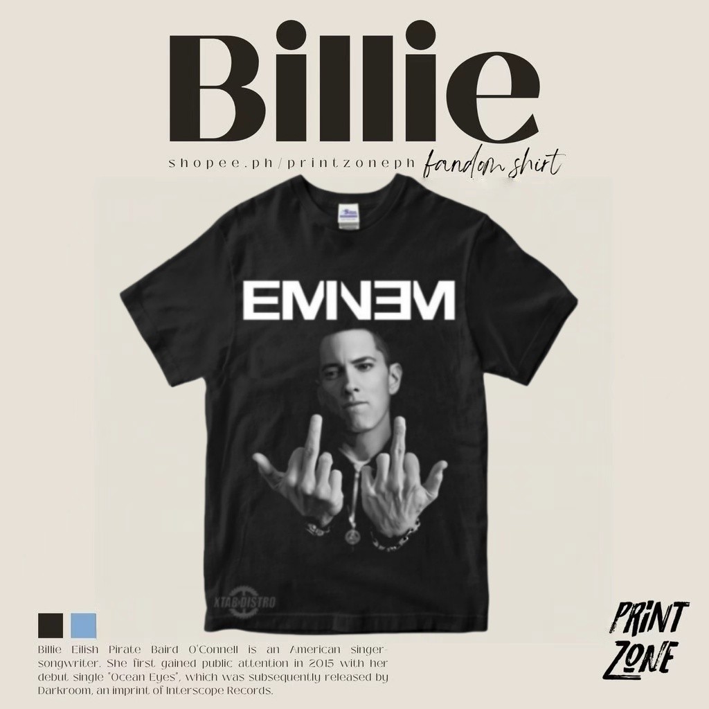 EMINEM 2 เสื้อยืดพรีเมียม Eminem ฮิปฮอป