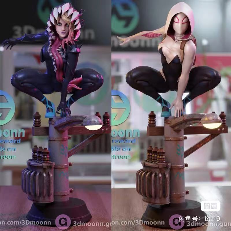 [ไม่ได้ทาสีรุ่นสีขาว] เทรนเนอร์เคลือบการพิมพ์ Spider-Man Gwins Daisy Multi-Version Marvel 3D GWWE