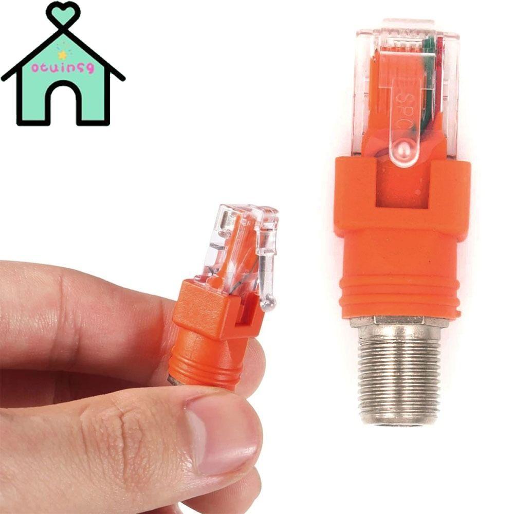 OTUINSG BNC F-Type Connector, Coupler ขั้วต่อสายไฟ RJ45 ถึง RF หญิงซ็อกเก็ต RJ45 ถึง RF Connector, C