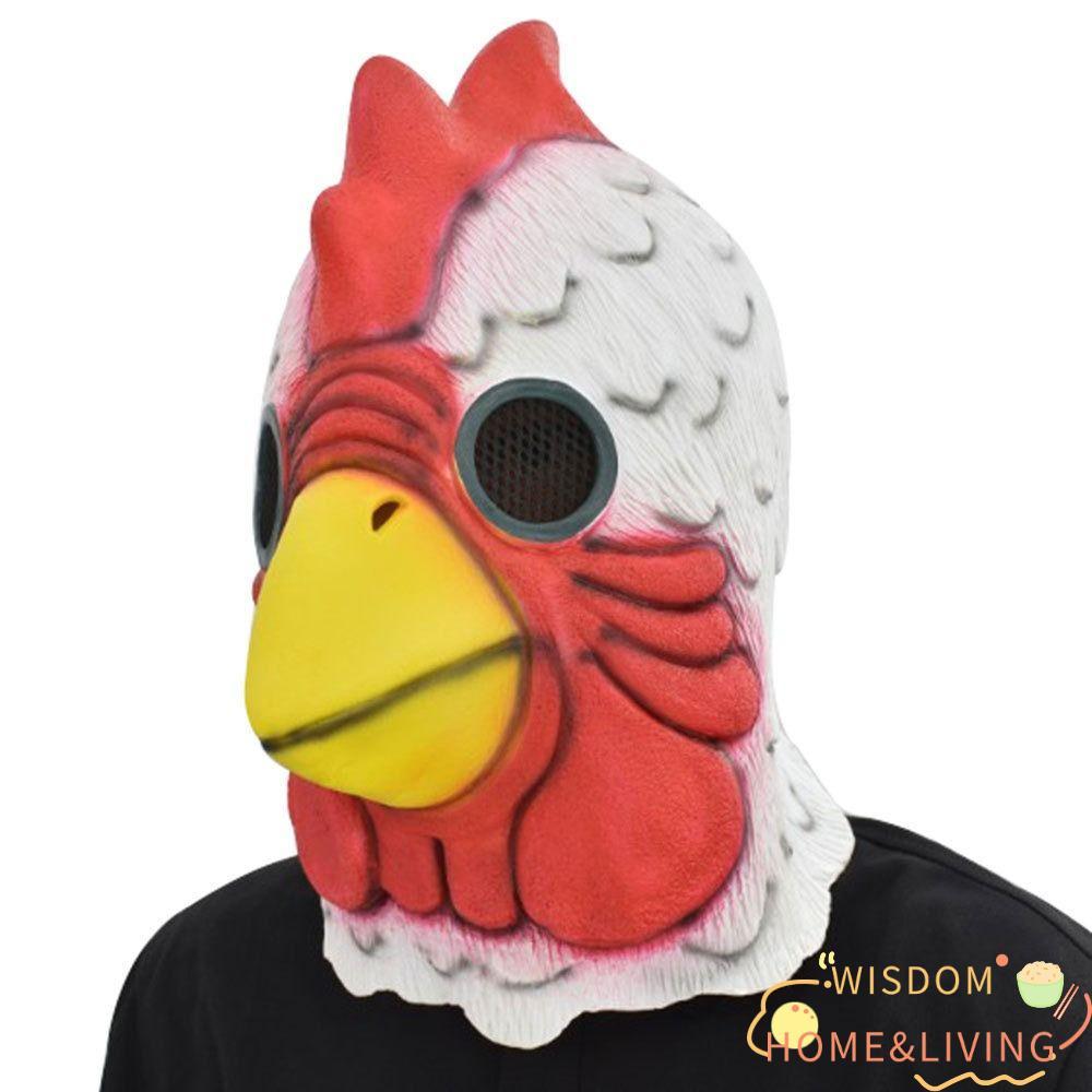 WISDOM ไก่เครื่องแต่งกาย, Latex สัตว์ Carnival Deluxe Cock , ตลก Party Props การ์ตูน Miami คอสเพลย์เครื่องแต่งกาย Party