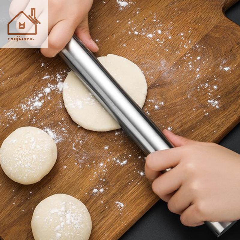 YANCA สแตนเลส Rolling Pin เครื่องครัว Dough Roller Bake พิซซ่าก๋วยเตี๋ยวคุกกี้เกี๊ยวทํา Non-stick Baking เครื่องมือ TH