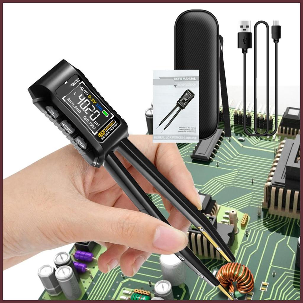 เครื่องวัดดิจิตอล Tweezer SMD Digital Meter Tester Meter Tweezer เครื่องวิเคราะห์ส่วนประกอบอัจฉริยะ 