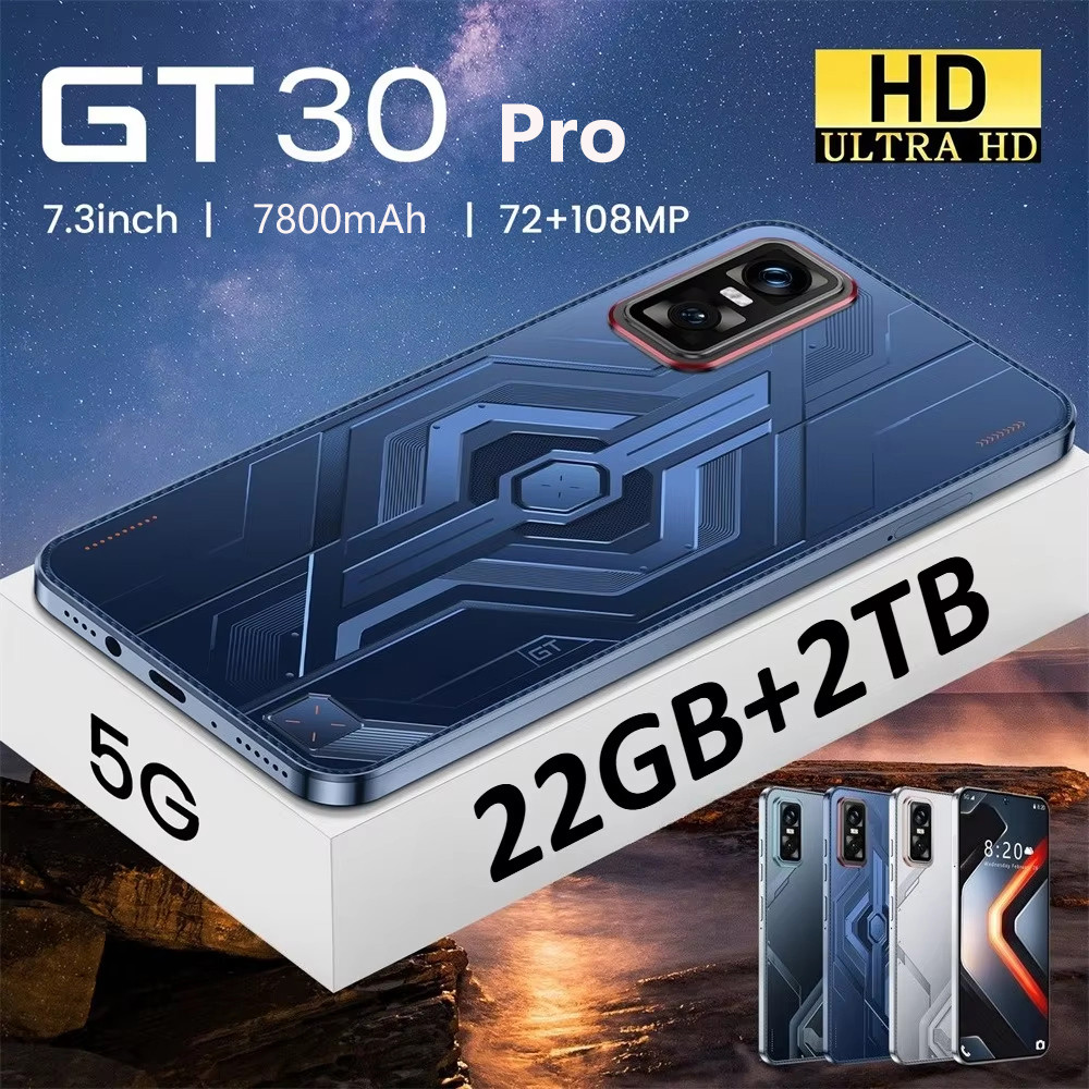 Hot 2025 ใหม่ GT30 Pro 7.3 นิ้ว HD Android 14 16GB + 1TB 7800mAh แบตเตอรี่ 4G 5G การ์ดใช่ Dual WiFi 