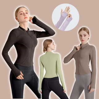 💗NEW COLOR💗เสื้อออกกำลังกาย UV กันแดด แขนยาว ทรงสลิม 18 สี S-3XL | Slim UV Active Yoga jacket ผ้ายืดหยุ่นได้ดี