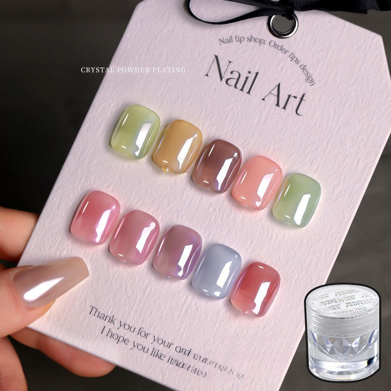 ผงกระจกคริสตัลใส (Crystal Mirror Powder) ผิวเงาใสสวยแบบกระจก ผงขัด -NT nail