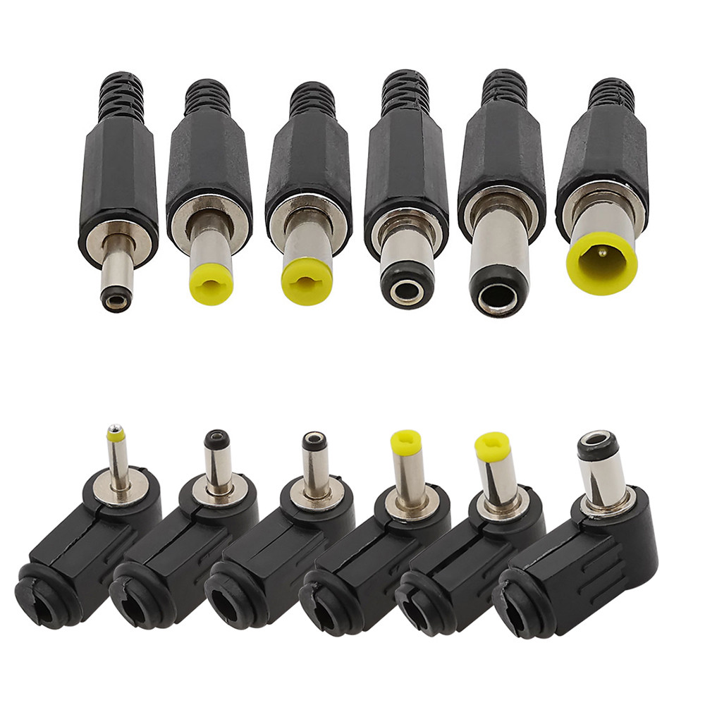 10 ชิ้น 90/180 องศา DC Power ชายปลั๊กแจ็คอะแดปเตอร์ 2.5*0.7/3.5*1.1/3.5*1.35/4.0*1.7/4.8*1.7/5.5*2.1/5.5*2.5 ปลั๊ก DC