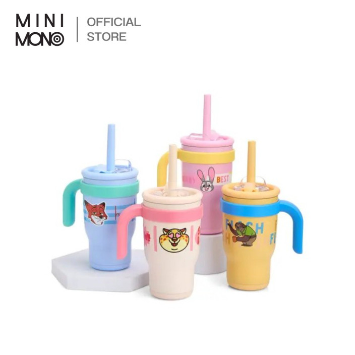 Mini mono แก้วน้ำทัมเบลอร์ สเตนเลสสตีลสองชั้น ลาย Zootopia ความจุ 400 มล. ผลิตจากสเตนเลสสตีลสองชั้น