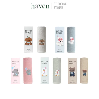 HAVEN ผ้าขนหนูเช็ดตัวพร้อมกล่องของขวัญ 27x52 นิ้ว Cotton 100% Animal Collection ซับน้ำดี นุ่มพิเศษ