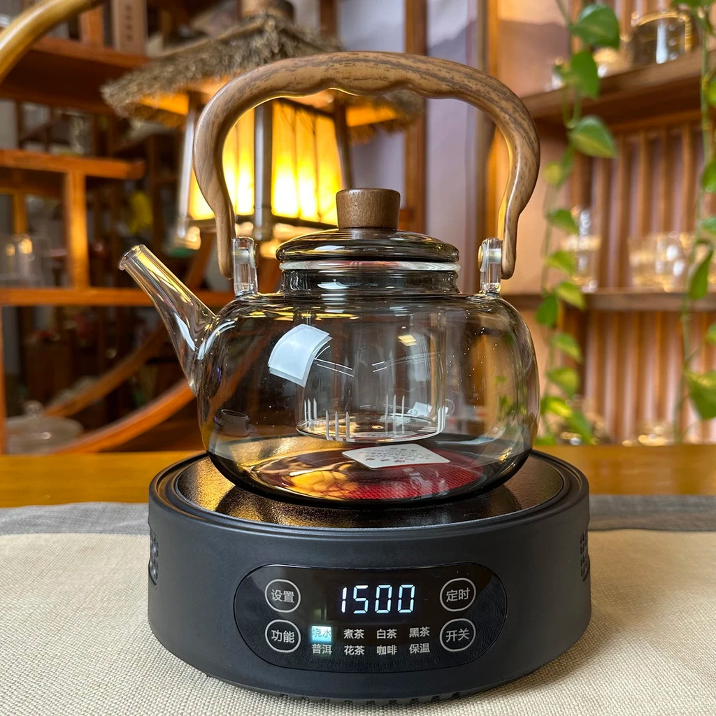 ไมค์) 1500ว มินิเตาไฟฟ้าเซรามิกเตาชาเครื่องชงชาครัวเรือนมัลติฟังก์ชั่ฉนวนกันความร้อนสไตล์