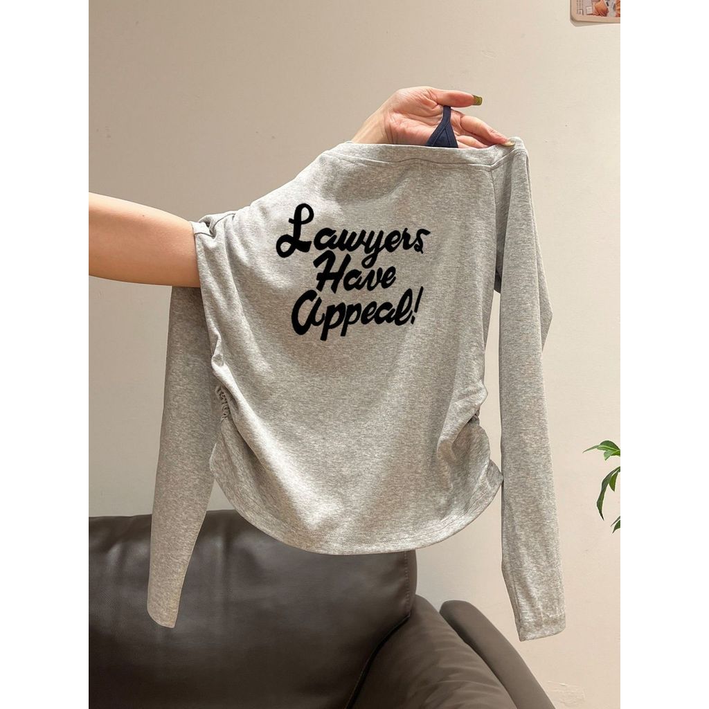 Women's Sleeve Strap Detail Cropped Tee สีกรมท่า เทรนดี้สำหรับสวมใส่ลำลองสไตล์นักเรียน