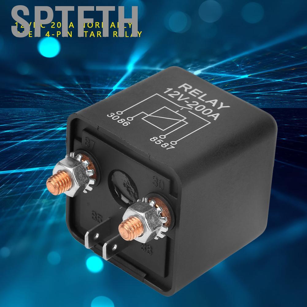 Sptfth WM686 12V 4-Pin Heavy Duty รถสตาร์ทรีเลย์บนสวิตช์ปิด 200A