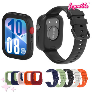 เคสยาง สายซิลิโคน for Huawei Watch Fit 4/Huawei Watch Fit 4 Pro แผ่นกันรอยหน้าจอ พร้อมสายรัด for Huawei Fit 3/4/4 Pro