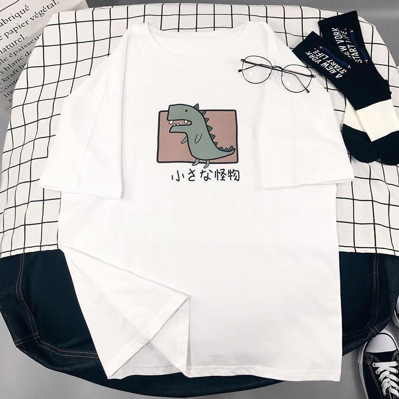 เกาหลีCECสไตล์! เสื้อยืดหญิง – 100%คอตตอน Oversize แบบหลวม ใส่สบายสุด