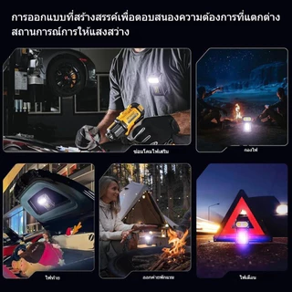 ไฟฉาย LED กำลังสูง ชาร์จไฟผ่าน USB จอแสดงผลพลังงานแบบดิจิตอล พาวเวอร์แบงค์ฉุกเฉิน แม่เหล็กอเนกประสงค์