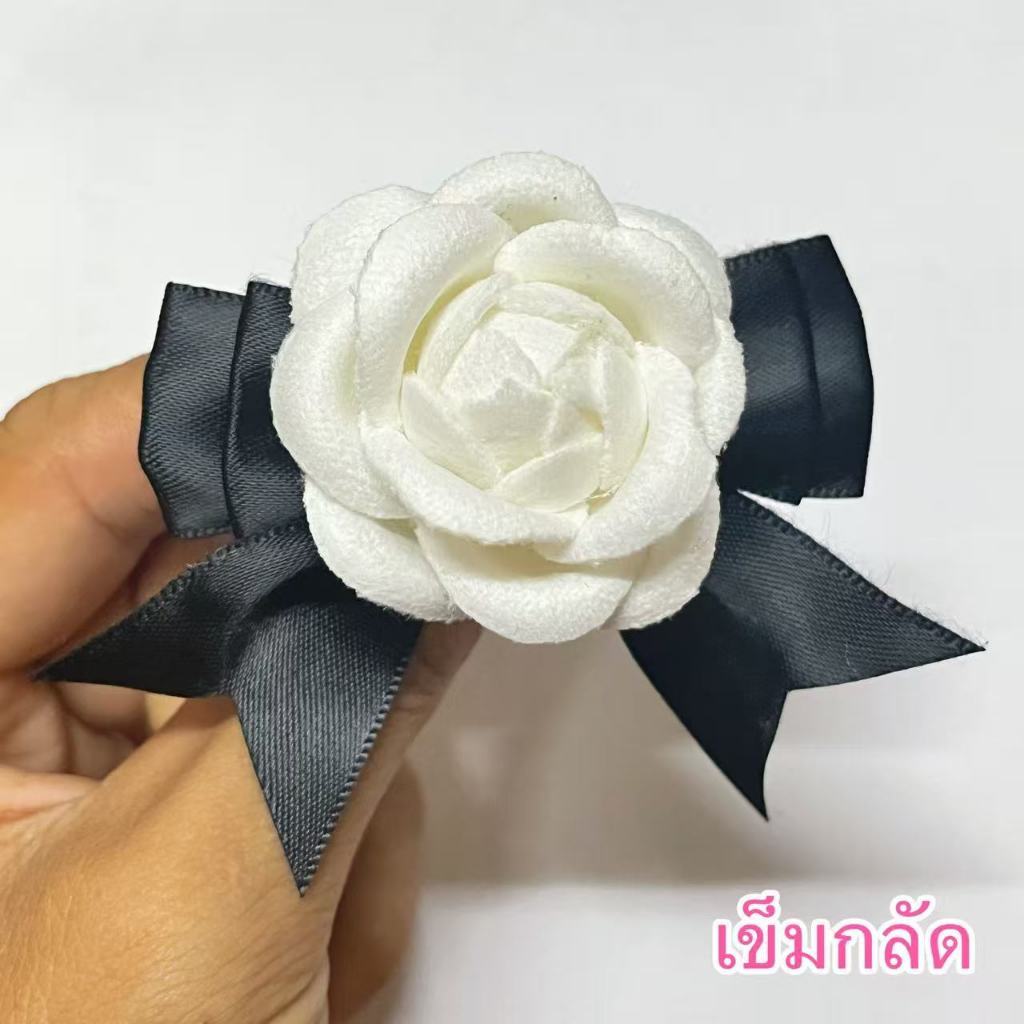 surebag-ใหม่ผ้า ดอกเคมีเลีย ดอกไม้เข็มกลัดกํามะหยี่ผูกโบว์สุภาพสตรีวิทยาลัยสไตล์เสื้อคอปก หมุดเข็มกลัดโบ