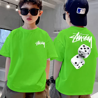 เสื้อเด็ก cotton เสื้อคอกลม ลายพิมพ์แฟชั่น ใส่สบาย เสื้อกีฬา 'AMSSM DICE'
