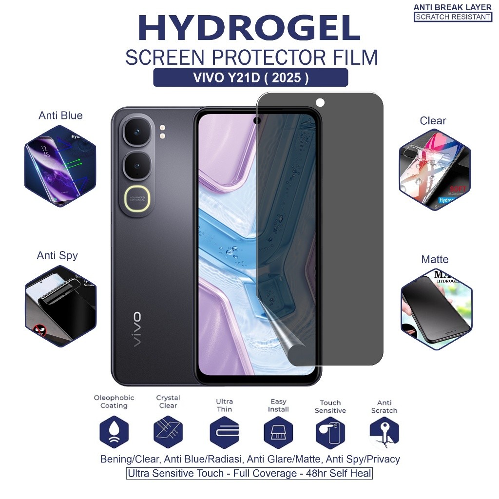 LAYAR Vivio Y21d Hydrogel Anti-Scratch Full Cover ฟิล์มกันรอยหน้าจอโทรศัพท์มือถือ