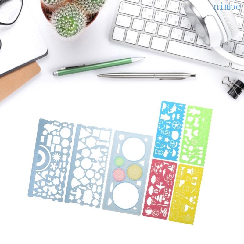 Nio Geometric Drawing Template Stencils ไม้บรรทัดวาดรูป ไม้บรรทัดวัดมัลติฟังก์ชั่น