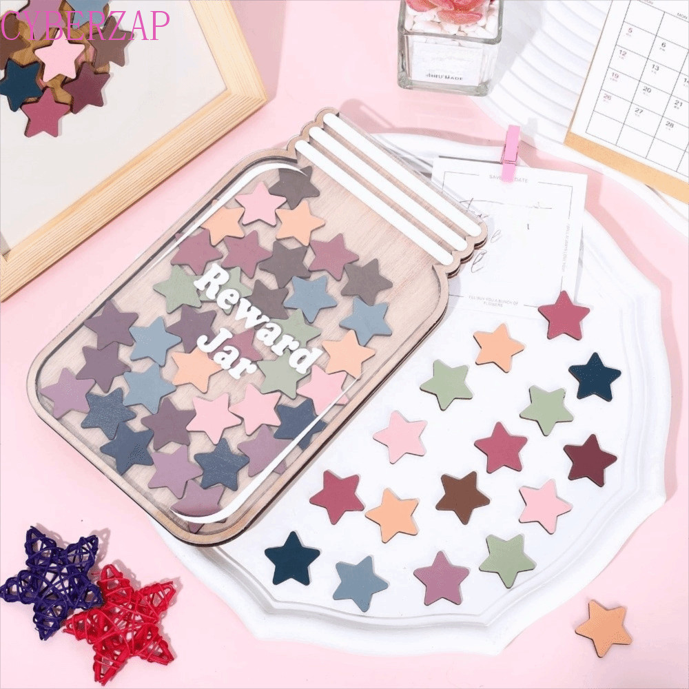 CYBERZAP Positive Beahavior Rewards Jar, Incentive Flower Kids Star Reward Jars, Chore Chart Cartoon