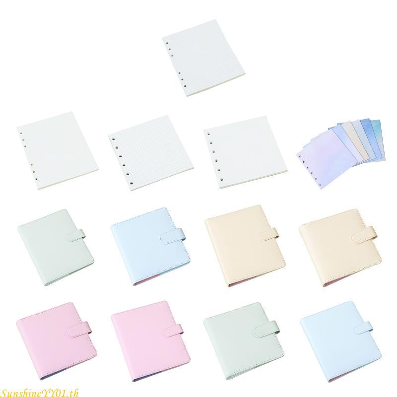 SUN Journal Writing Notebook A6 A7 Ring Binder with Card Holder Refillable Notepad