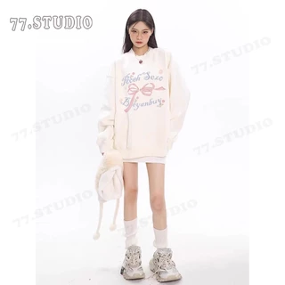 （พร้อมส่งจากกรุงเทพ） เสื้อกันหนาวแขนยาว เสื้อยืดคอกลมพิมพ์ลาย เสื้อเชิ้ตลำลองทรงหลวมใส่สบายจะไม่เกิดริ้วรอยหรือจางหายไป