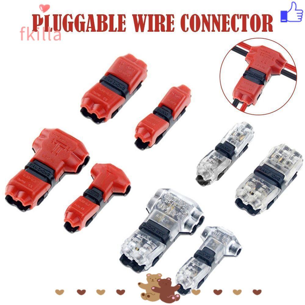 FKIL 1 ชิ้นสายไฟ Crimp,สําหรับสายไฟ 8-22AWG Pluggable Wire Connector, Quick Splice 2Pin รถตัวเชื่อมต