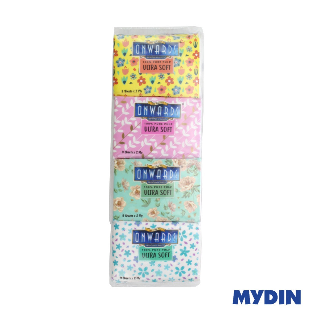 กระดาษเช็ดหน้า Onwards Pocket 2 ชั้น (8 แผ่น x 12 แพ็ค)