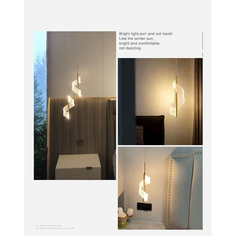 โคมไฟระย้าห้องนั่งเล่นข้างเตียงแขวนไฟตกแต่งบ้านไฟเรียบง่ายทันสมัยโคมไฟระย้าห้องนอนนอร์ดิก - รูปที่ 7