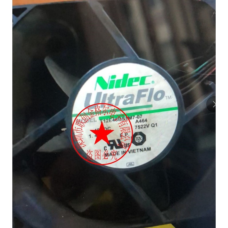 [Radiator] T12E48BS1M7-07 A464 48VDC 1.45A 4 สายเดิมแท้ญี่ปุ่น NIDEC พัดลมนําเข้า