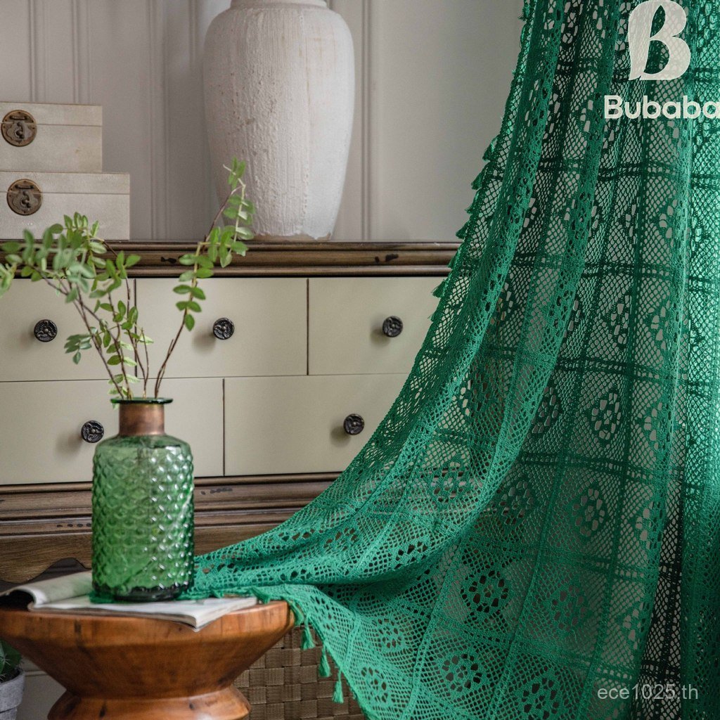 ผ้าม่านโครเชต์ Velcro Hollow อเมริกัน Bay หน้าต่างหน้าจอ Blackout พ่อผ้าเย็บห้องนั่งเล่นผลิตภัณฑ์สํา