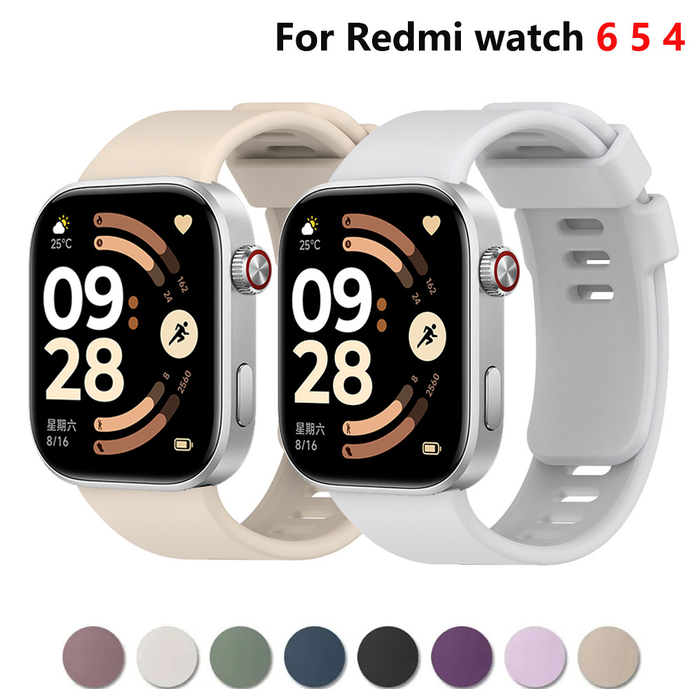 กีฬาซิลิโคนสําหรับ Redmi watch 6 5 4 สร้อยข้อมือสําหรับ Mi Band 8 Pro/9 Pro อุปกรณ์เสริม