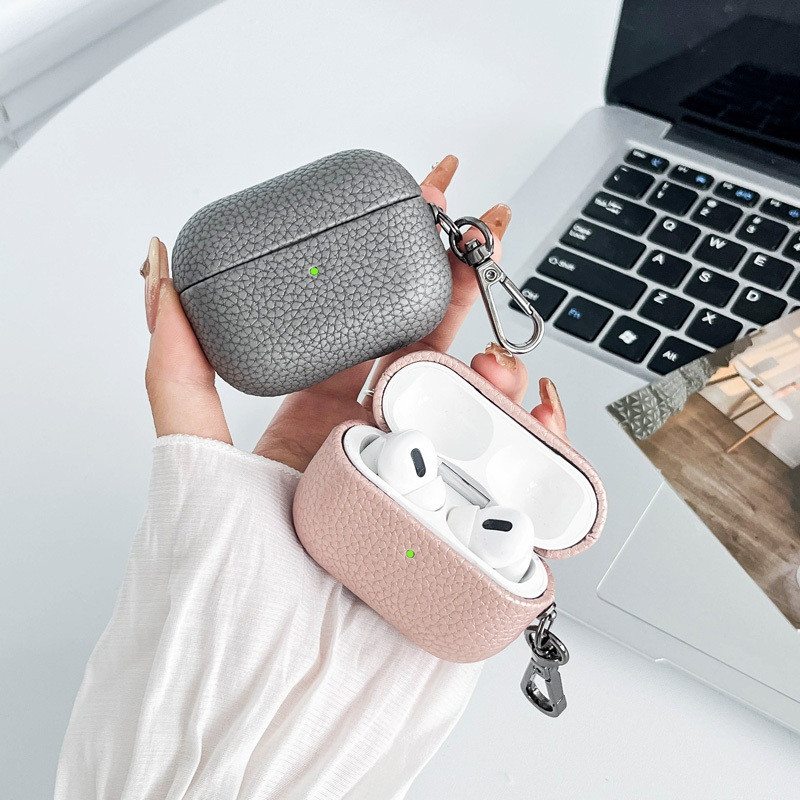 เหมาะสําหรับ AirPods 4 Air Pods 4 Air Pods4 AirPods4 หนังหูฟังลายลิ้นจี่หูฟัง Shock-resistant กรณี P