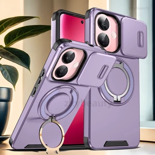 เคสกันกระแทกแม่เหล็กพร้อมขาตั้งและวงแหวน สําหรับ Vivo V60 Lite/V70 Elite 5G 4G 2026