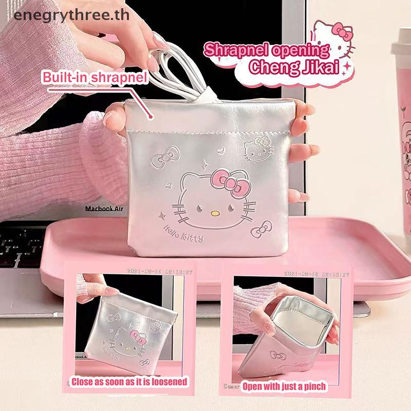 TH & Fashion Sanrio Hello Kitty Storage Bag Data Cable Storage Bag Lipstick Cosmetic Bag Compact Portable U Disk Headset Charger .