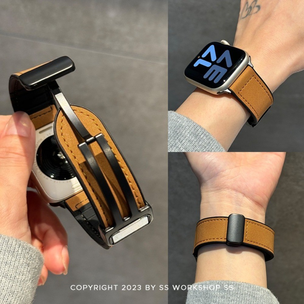 22 มม.หนัง + สายซิลิโคนสําหรับ Redmi นาฬิกา 5 Active/3 Lite สายรัดข้อมือแม่เหล็ก Clasp สร้อยข้อมือสําหรับ Xiaomi นาฬิกา S4/S3/S2/S1 สายคล้อง