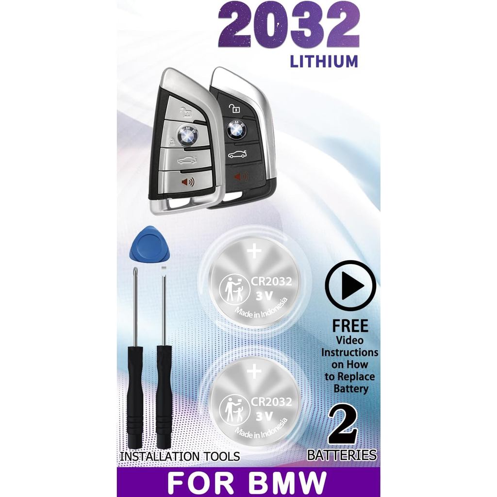 Key Fob เปลี่ยนแบตเตอรี่สําหรับ BMW (1-9 Series X1 X2 X3 X4 X5 X6 X7 XM i3 i4 i7 i8 M3 M5 M8) รีโมทก