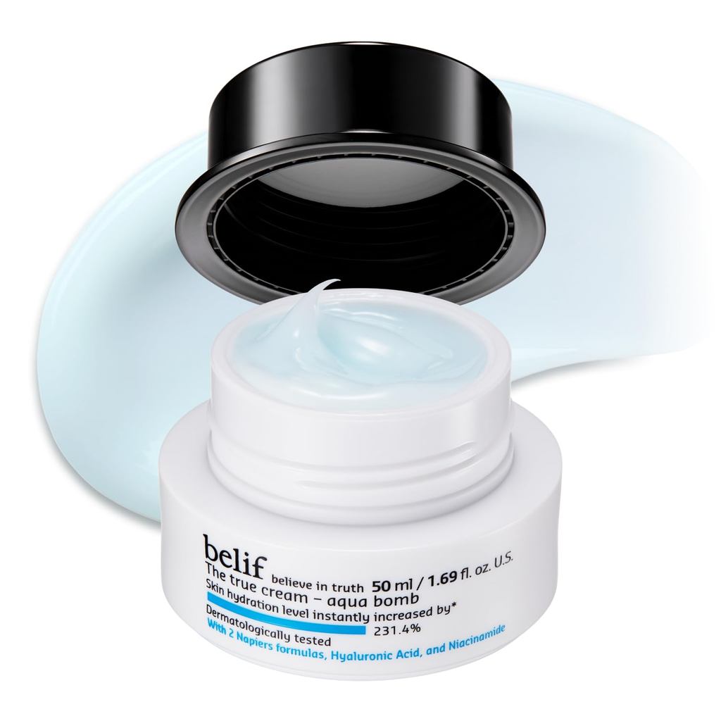 Belif Aqua Bomb – Daily Niacinamide Hydrating Moisturizer, ครีมบํารุงผิวหน้าอวบอิ่มเนื้อบางเบาพร้อมก