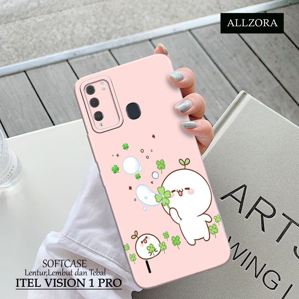 ALLZORA - เคส Itel Vision 1 Pro ล่าสุด - เคสแฟชั่นการ์ตูน - Pro Camera Softcase - เคสโทรศัพท์ Itel V