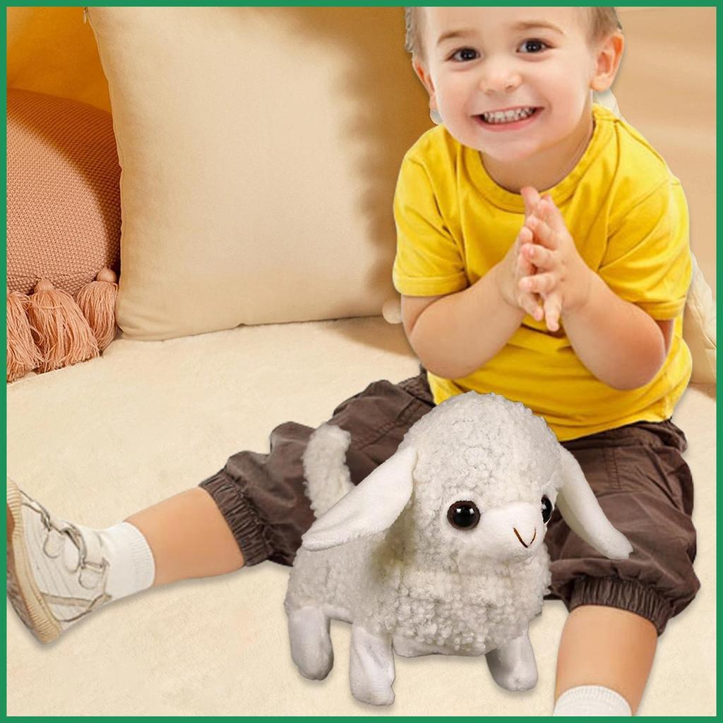หุ่นยนต์แกะไฟฟ้า Interactive สมจริง Animated ตุ๊กตาน่ารัก Lamb Plush Companion Interactive Pet Buddy