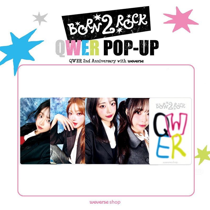 4pcs QWER Born 2 Rock POP-UP การ์ด Lomo MANITO TH FAKE IDOL Algorithms Blossom Harmony จาก Discord P